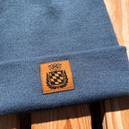 Mützn #ROYALBAVARIAN Bayern Beanie mit Lederlabel für Damen & Herren | Bayerisches Wappen Strickmütze