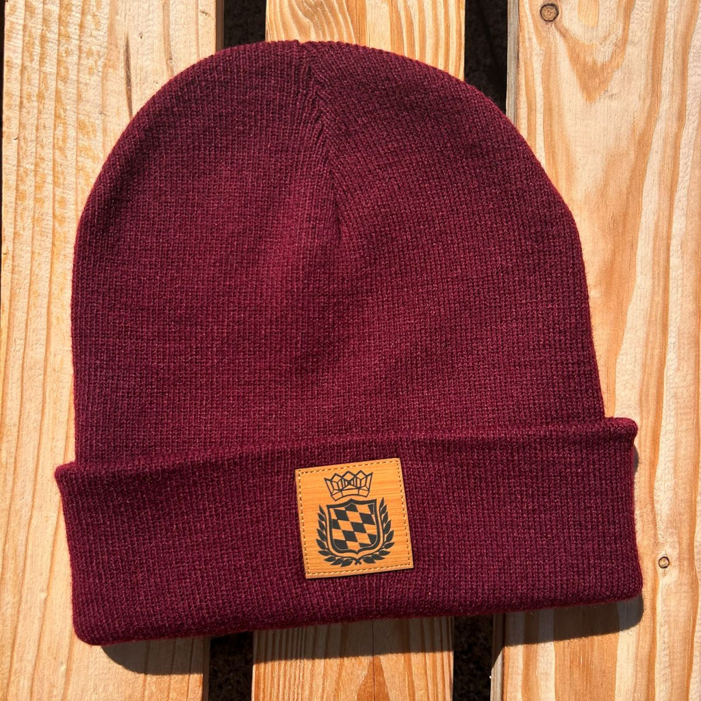 Mützn #ROYALBAVARIAN Bayern Beanie mit Lederlabel für Damen & Herren | Bayerisches Wappen Strickmütze