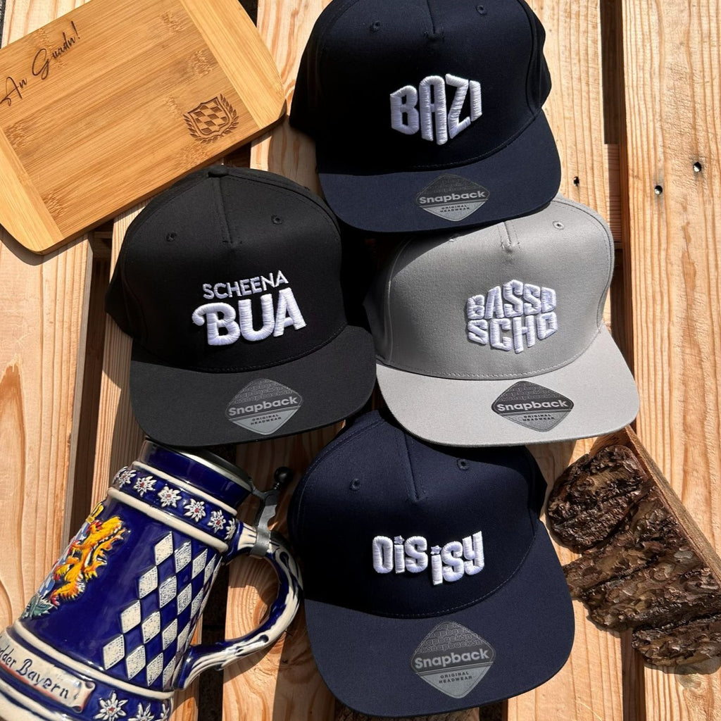 Cap #SCHEENABUA 3D Stick - bestickte bayerische Snapback Caps für Herren | Bayerisches Wiesn & Oktoberfest Outfit