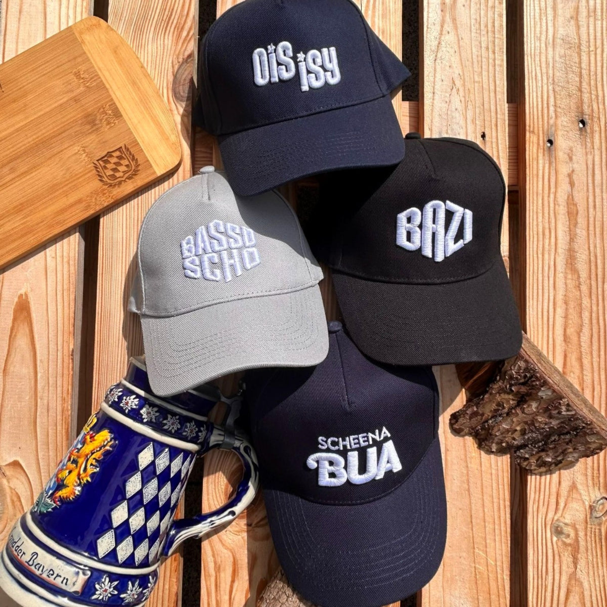 Cap #OISISY 3D Stick - bestickte bayerische Casual Caps für Herren & Damen | Bayerisches Wiesn & Oktoberfest Outfit