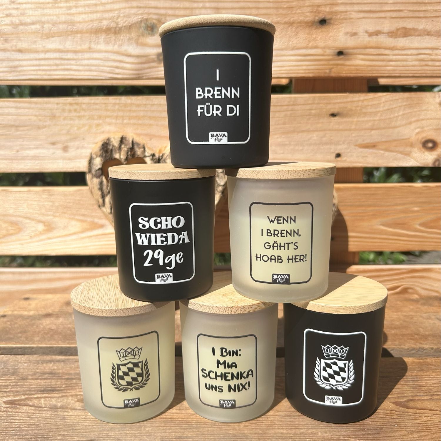 Bayerische Kerzen mit Spruch lustig von BavaRosi Fashion Spruchkerzen im Glas im bayerischen Dialekt Ideal als Geburtstagsgeschenk oder Weihnachtsgeschenk