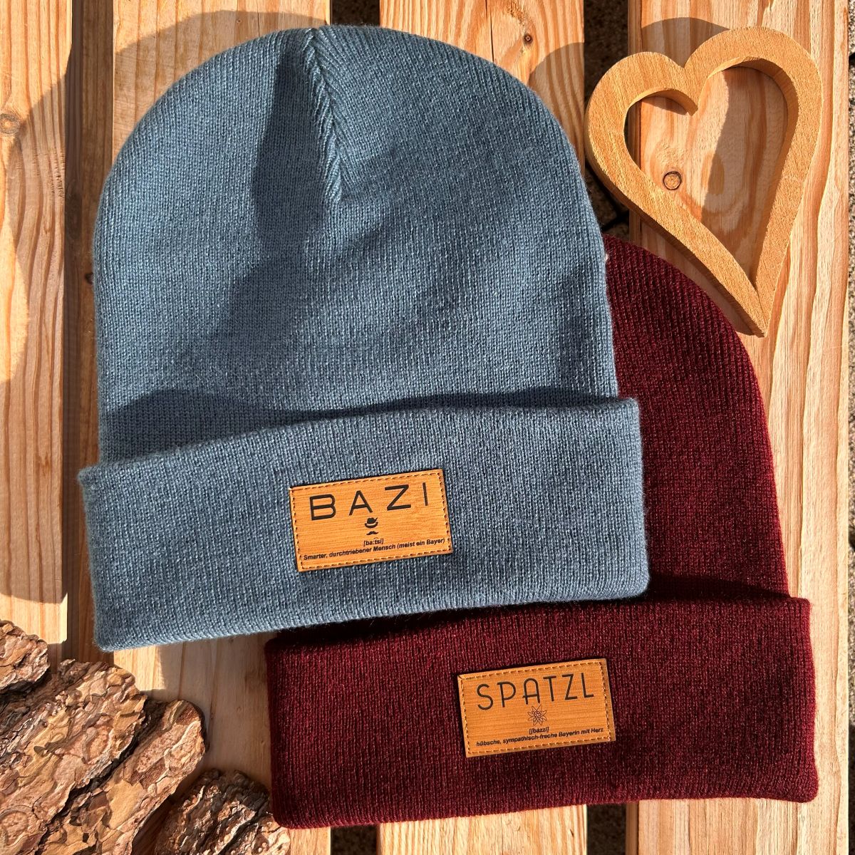 Mützn #BAZI Bayern Beanie mit Lederlabel für Herren | Bayerische Strickmütze