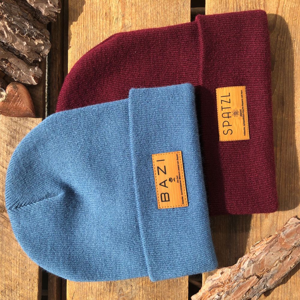 Mützn #BAZI Bayern Beanie mit Lederlabel für Herren | Bayerische Strickmütze