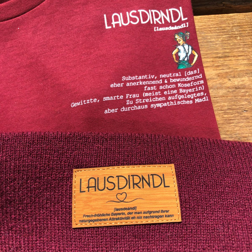 Mützn #LAUSDIRNDL Bayern Beanie mit Lederlabel für Damen | Bayerische Strickmütze