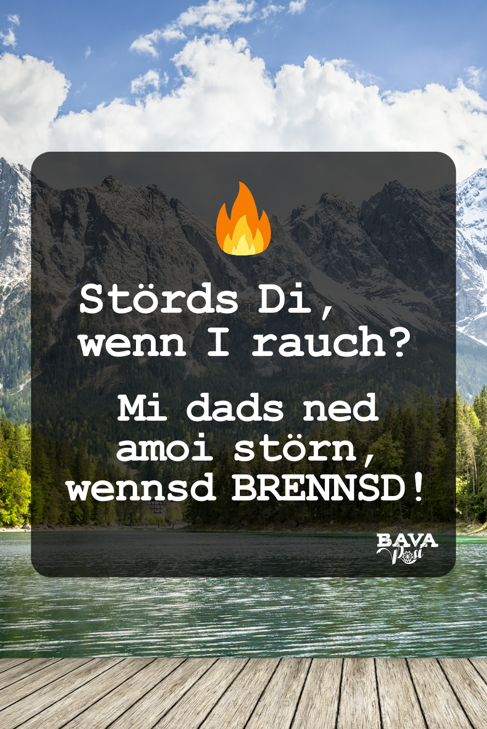 Störds die wenn ich rauche Bayerische Flüche und bayerische Schimpfwörter und Beleidigungen BavaRosi Fashion