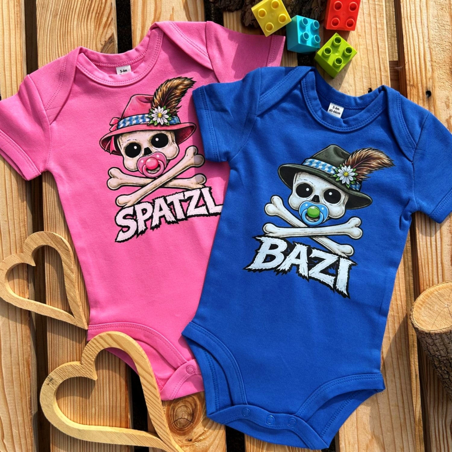 #BAZI Skull Bayerischer Baby Body | Süße Babysachen für Jungen als Geschenk zur Geburt