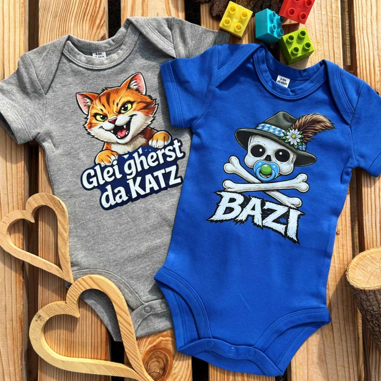 #BAZI Skull Bayerischer Baby Body | Süße Babysachen für Jungen als Geschenk zur Geburt