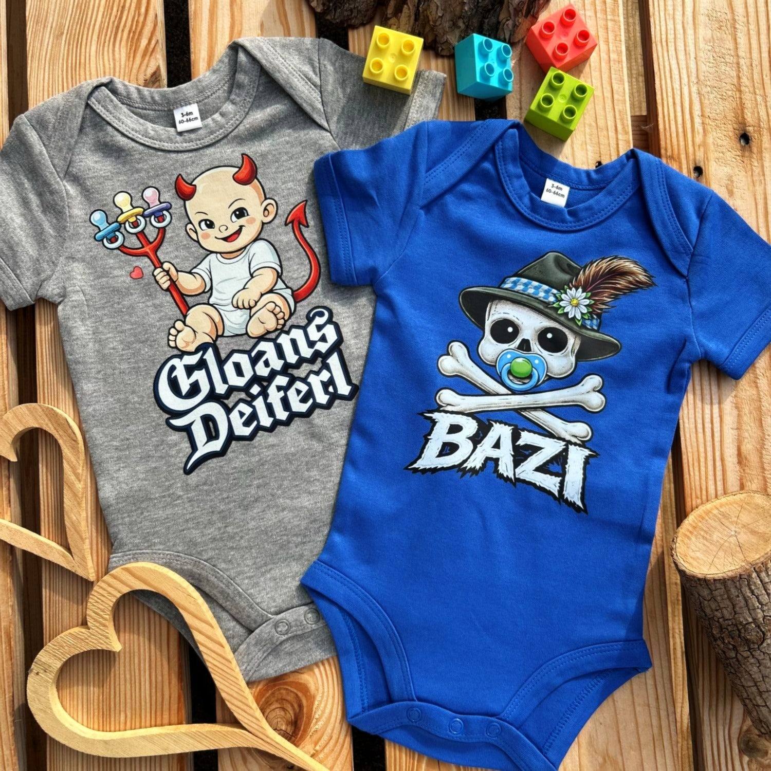 #BAZI Skull Bayerischer Baby Body | Süße Babysachen für Jungen als Geschenk zur Geburt