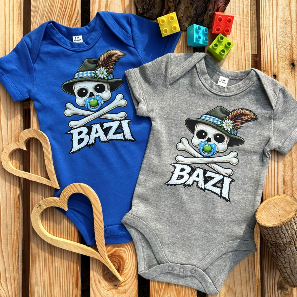#BAZI Skull Bayerischer Baby Body | Süße Babysachen für Jungen als Geschenk zur Geburt