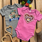 #SPATZL Herz Bayerischer Baby Body | Süße Babysachen für Mädchen als Geschenk zur Geburt