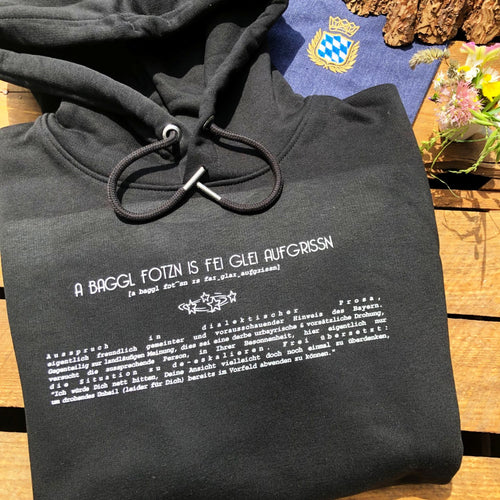 #BAGGLFOTZN Lexikon Hoodie für Damen & Herren aus Bio-Baumwolle | Bayerischer Kapuzenpullover