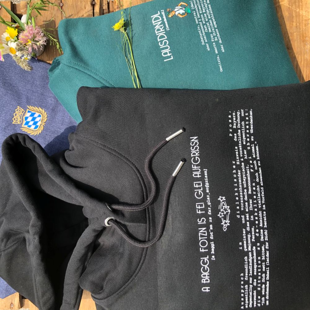 #BAGGLFOTZN Lexikon Hoodie für Damen & Herren aus Bio-Baumwolle | Bayerischer Kapuzenpullover