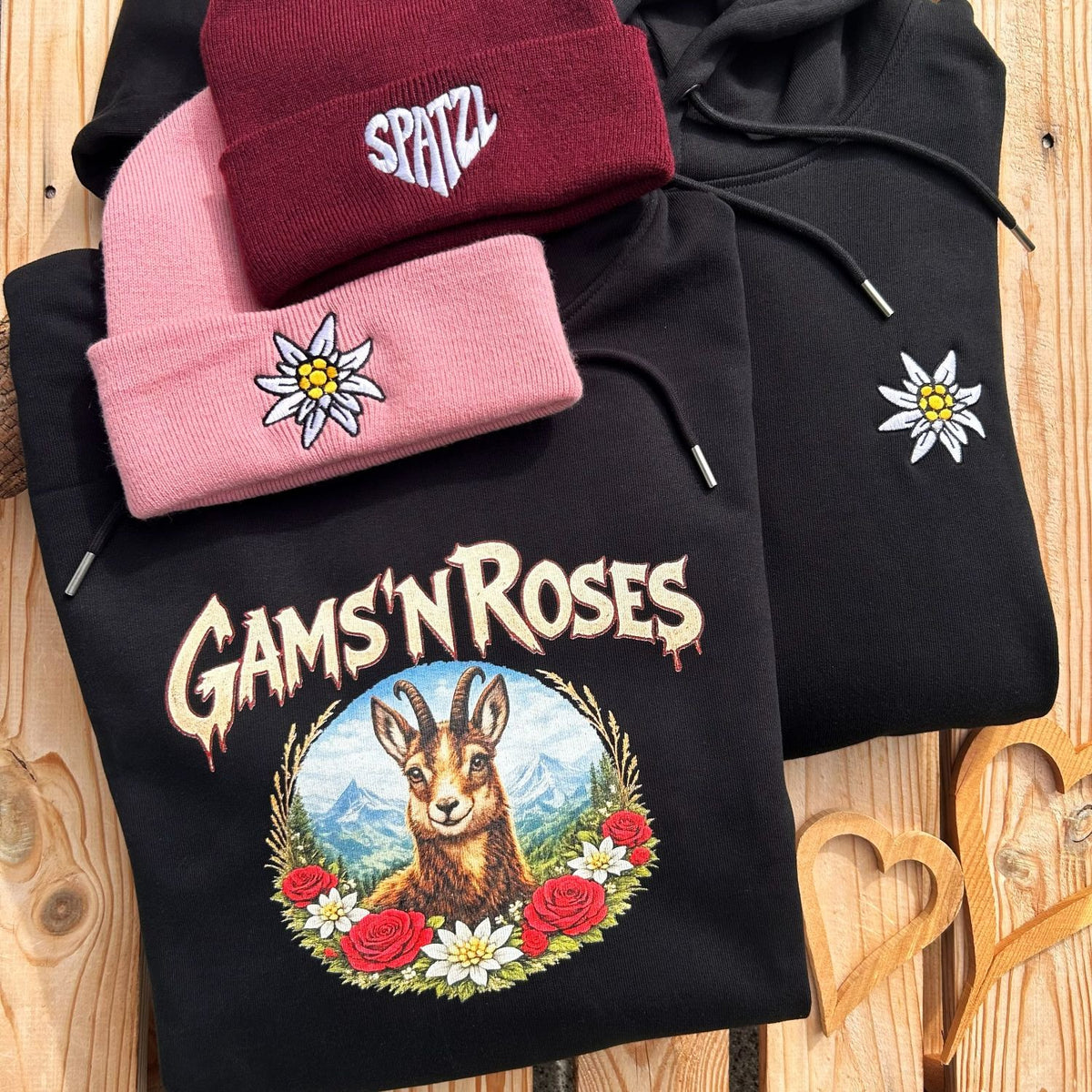 #GAMSNROSES Soft Hoodie für Damen & Herren aus Bio-Baumwolle | Bayerischer Kapuzenpullover