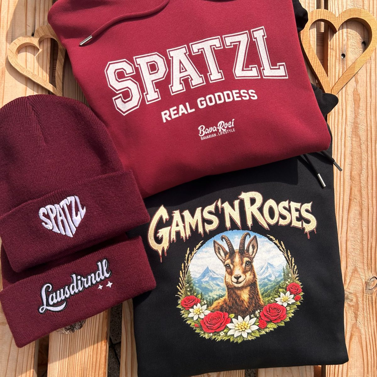 #GAMSNROSES Soft Hoodie für Damen & Herren aus Bio-Baumwolle | Bayerischer Kapuzenpullover