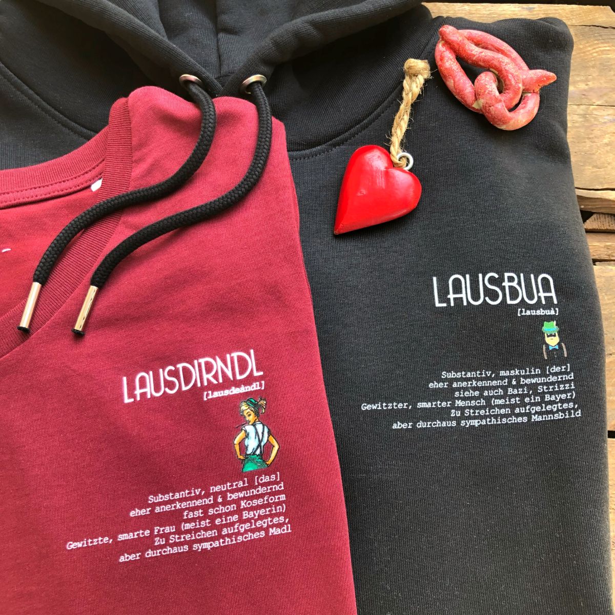 #LAUSBUA Herren Hoodie aus Bio-Baumwolle | Bayerischer Kapuzenpullover