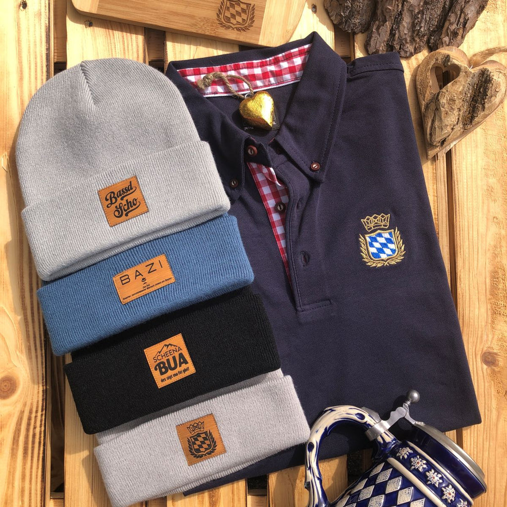 Mützn #ROYALBAVARIAN Bayern Beanie mit Lederlabel für Damen & Herren | Bayerisches Wappen Strickmütze