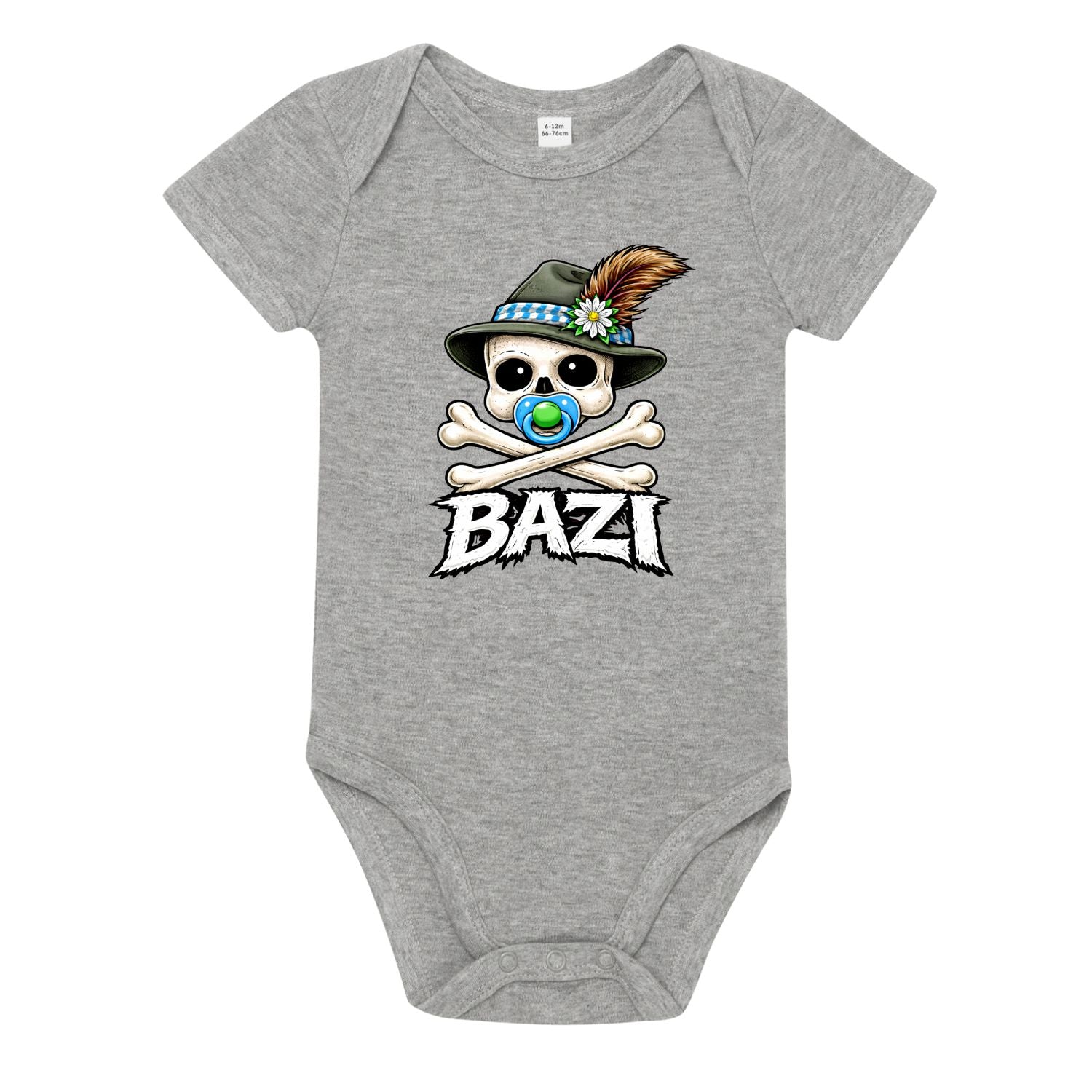 Bazi Totenkopf Baby Body BavaRosi Fashion Bayerische Babymode Babykleidung Shop Bayerische Geschenke München Augsburg Regensburg Ingolstadt Geisenfeld Wolnzach Pfaffenhofen Tegernsee