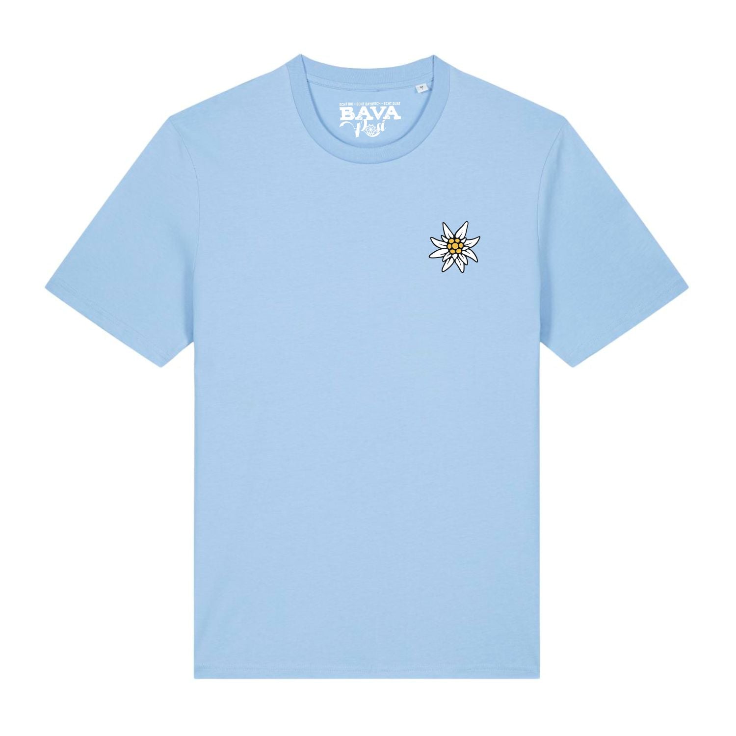 Edelweiß T-Shirt BavaRosi Fashion Bayerische Designer Shirts München Shop