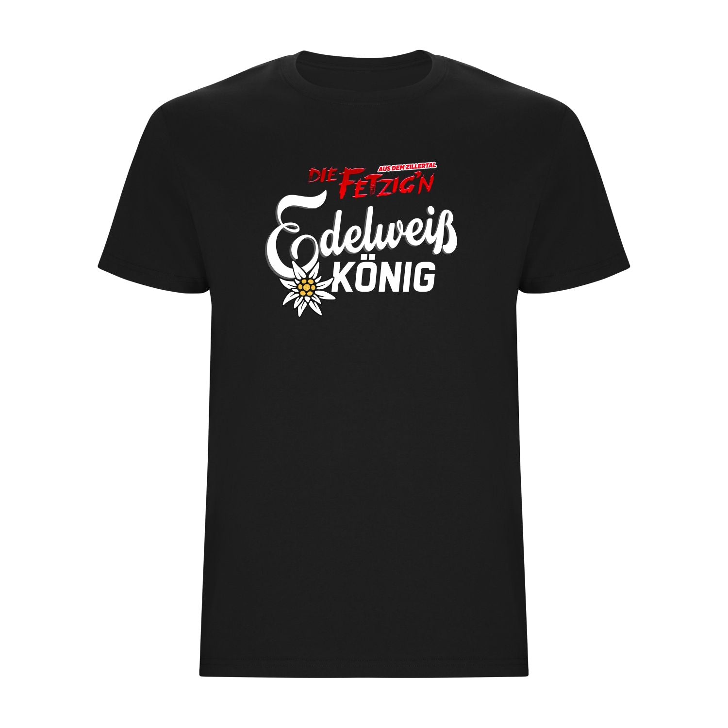 Edelweiß König Herren T-Shirt Band Die Fetzign aus dem Zillertal Fanshop BavaRosi Fashion Fanartikel Bandshirts