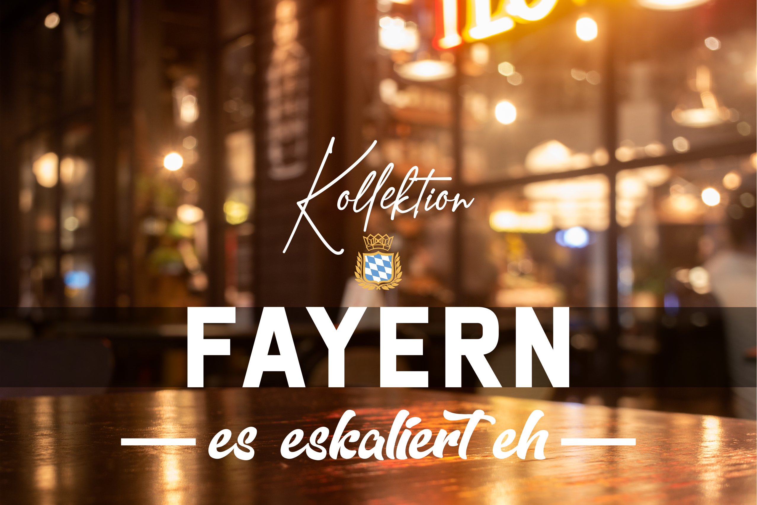 Fayern in Bayern es eskaliert eh Kollektion Mode von BavaRosi Fashion Bayerische Mode von modernen Bayerischen Modelabel mit Bayern Wappen gestickt oder gedruckt BavaRosi Fashion aus Geisenfeld Vohburg Pfaffenhofen Ingolstadt Regensburg Augsburg und München Tegersee Garmisch