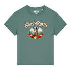 Gams n Roses Damen Shirt Guns n Roses BavaRosi Fashion Bayerische T-Shirts Lustig Strawanza München Buadep Augsburg Pfaffenhofen Geisenfeld Schrobenhausen Regensburg Ingolstadt Garmisch Passau Damenmode Shirts Shop