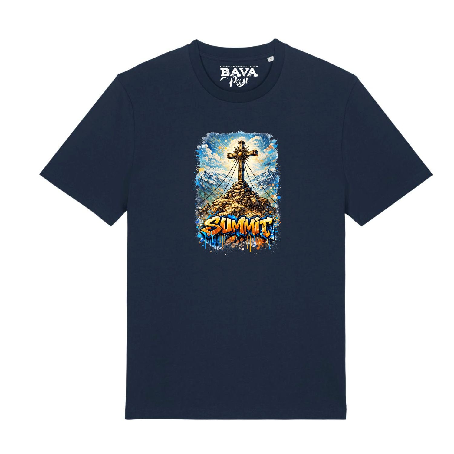 Gipfelkreuz T-Shirt BavaRosi Fashion Summit Moderne Alpine Shirts Dopamin Stil Dopamin Chic Dopamin Mode Bayern Berge Hoodies Strawanza Buadepp Bavarian Caps Shirts Wiesn Outfit Oktoberfest Outfit Volksfest T-Shirts Vohburg Marktstadl Geisenfeld Tegernsee München Regensburg Ingolstadt Augsburg Shop