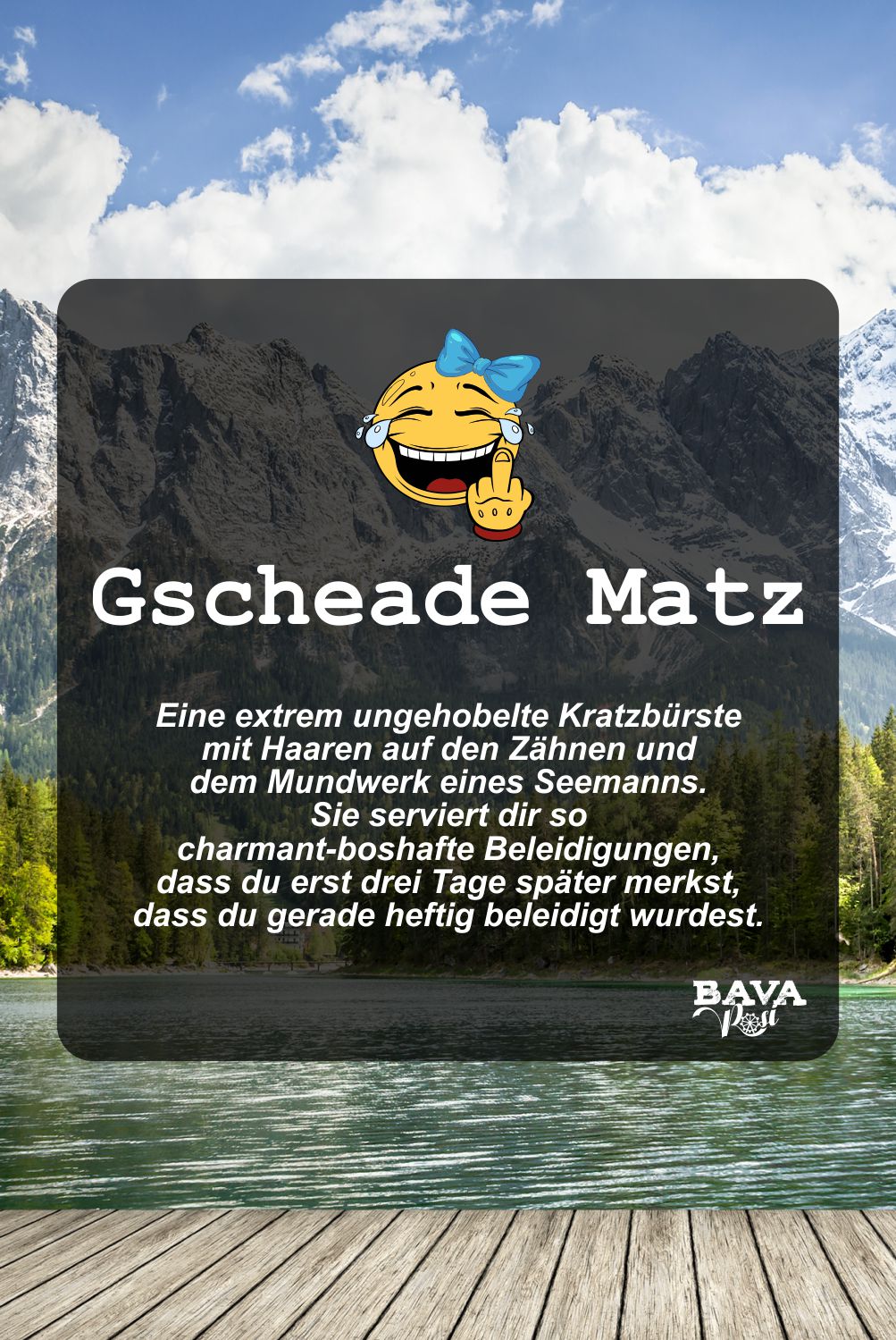 Gscherte Matz Bayerische Flüche und bayerische Schimpfwörter und Beleidigungen BavaRosi Fashion