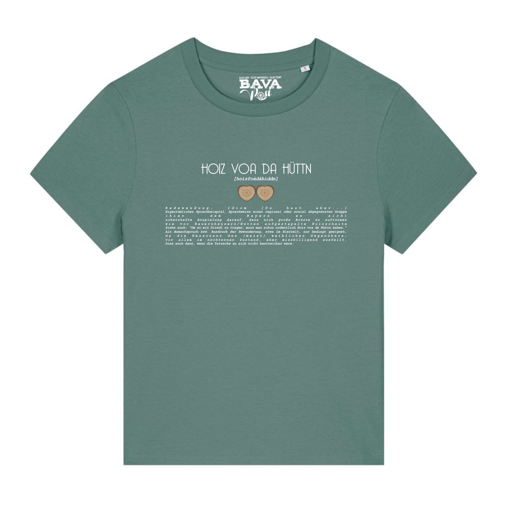 Hoiz voa da Hüttn Damen T-Shirt BavaRosi Fashion Bayerische Damen Shirt Shop München