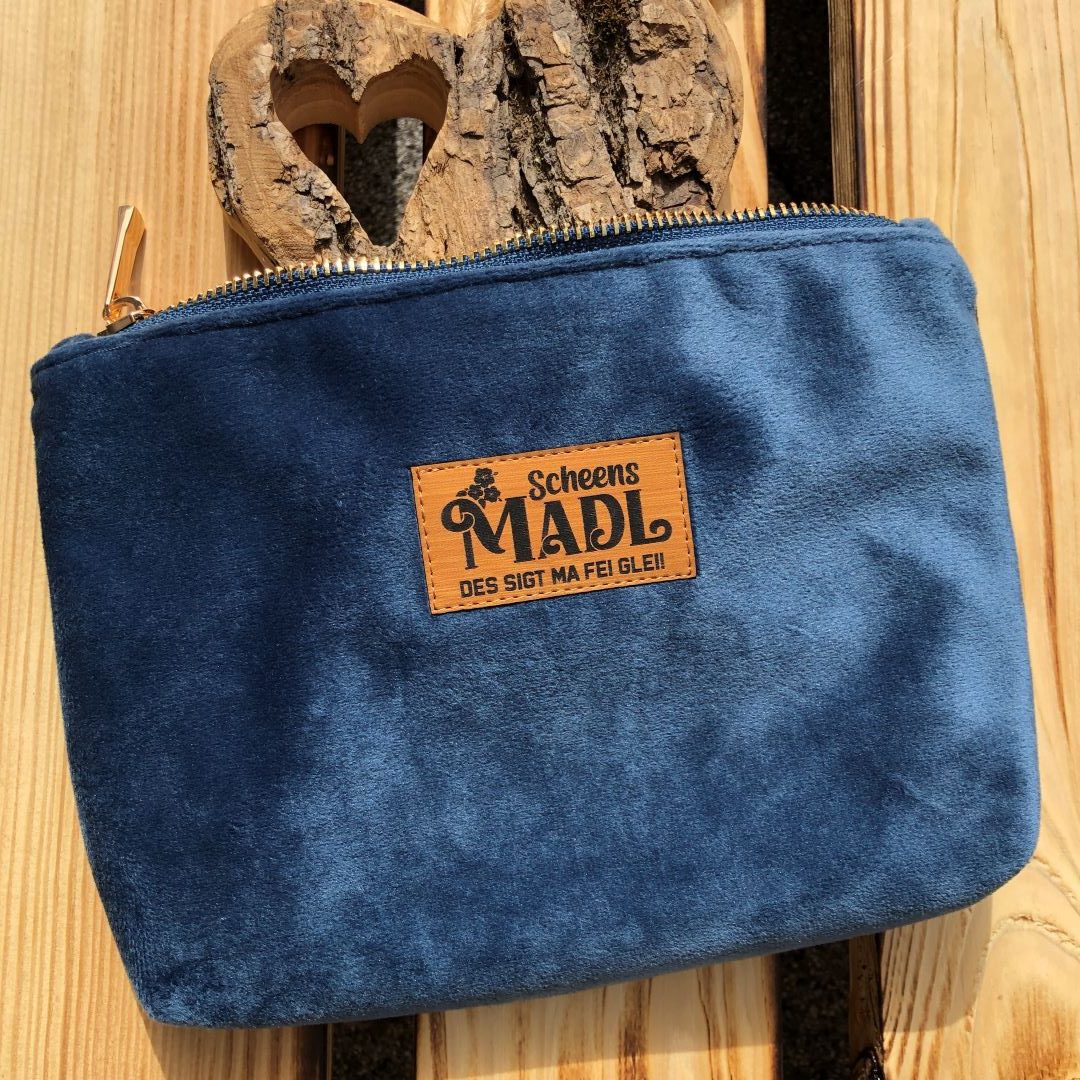 #SCHEENSMADL Samt-Kosmetiktasche