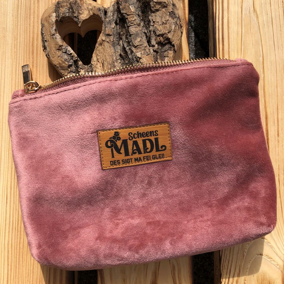 #SCHEENSMADL Samt-Kosmetiktasche