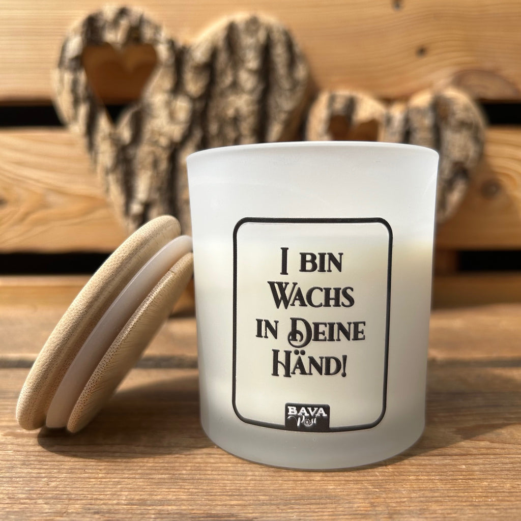 Bayerische Duftkerze I bin Wachs in Deine Händ Lustige Spruchkerze im bayerischen Dialekt Shop BavaRosi Fashion