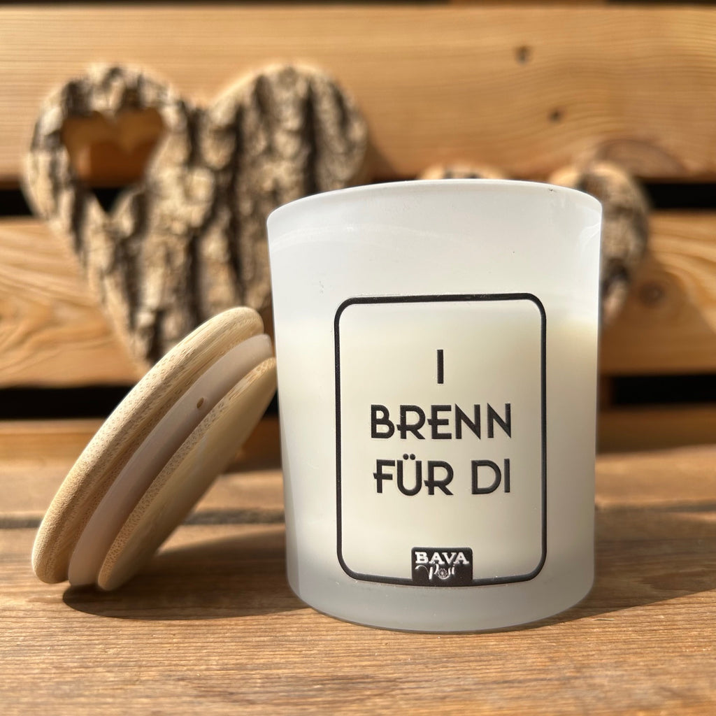 Bayerische Duftkerze I brenn für Di Lustige Spruchkerze im bayerischen Dialekt Shop BavaRosi Fashion