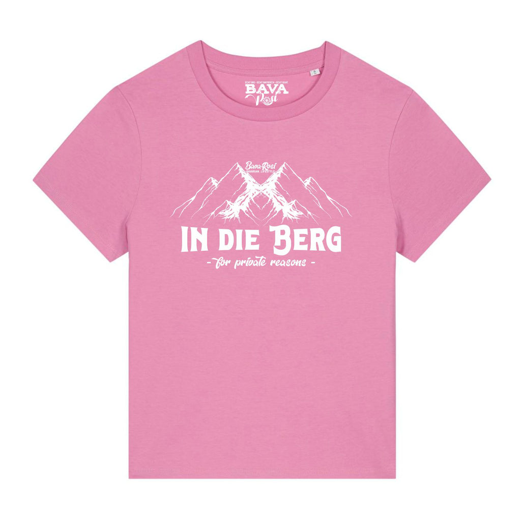 In die Berg Damen Shirt BavaRosi Fashion Bayerisch Damen Shirts München Füssen Freising Landshut Garmisch Rosenheim Mittenwald Mode Shop