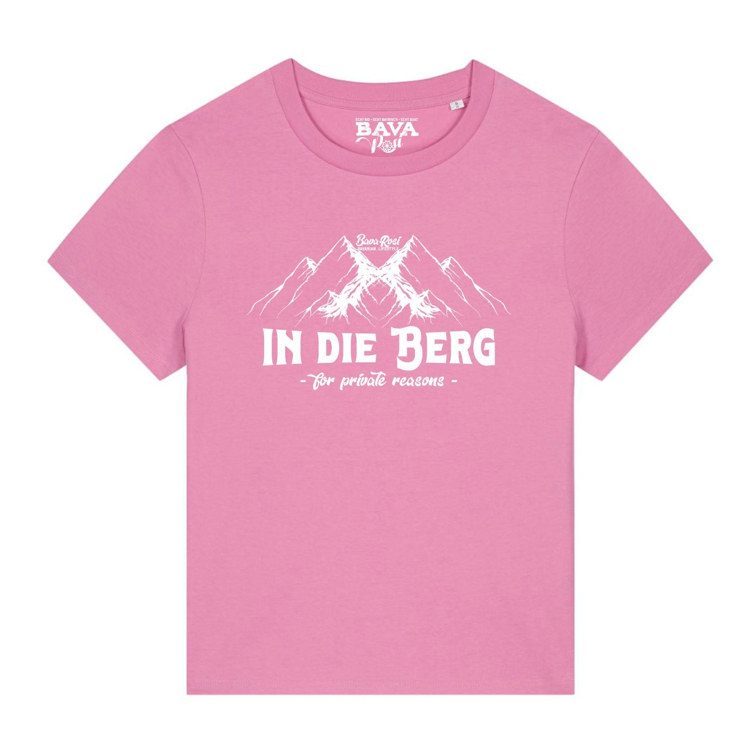 In die Berg Damen Shirt BavaRosi Fashion Bayerisch Damen Shirts München Füssen Freising Landshut Garmisch Rosenheim Mittenwald Mode Shop
