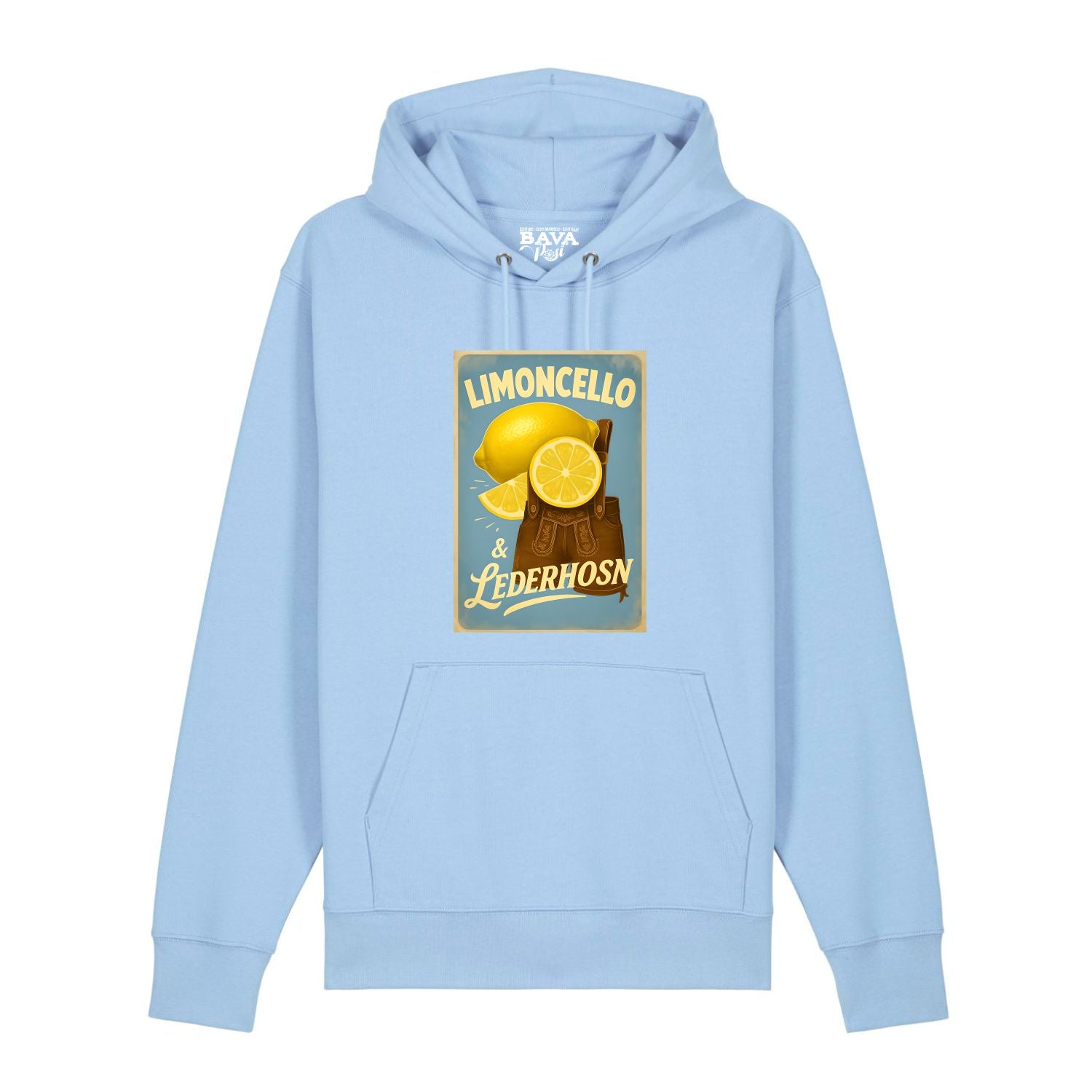 Limoncello und Lederhosen Hoodie BavaRosi Fashion Bayerische Hoodies München Landshut Tegernsee Starnberger See Ammersee Englischer Garten Chiemsee Ingolstadt Augsburg Mode Shop