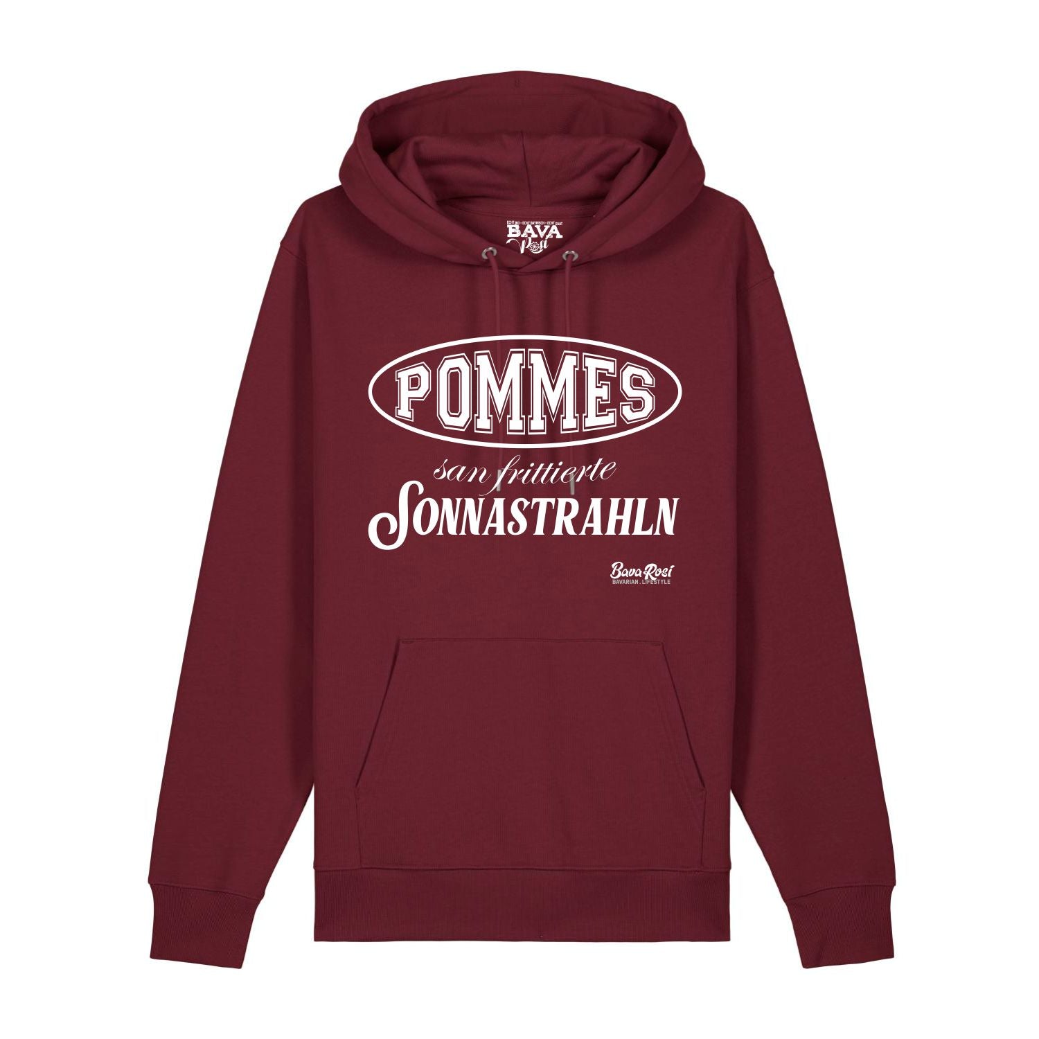 Pommes Frittierte Sonnenstrahlen Hoodie BavaRosi Fashion Bayerische Hoodies München Regensburg Augsburg Ingolstadt Rosenheim Garmisch Mode Shop