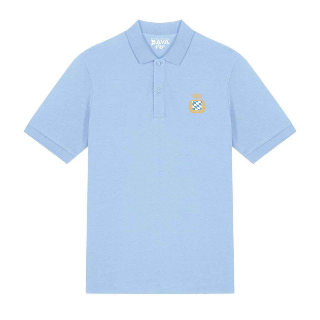 Royal Bavarian Poloshirt BavaRosi Fashion Bayerisches Polo mit Bayern Wappen Bayern Flagge und bayerischer Raute bestickt Bayerische Poloshirts München Augsburg Landshut Tegernsee Garmisch Starnberger See Ammersee Mode Shop