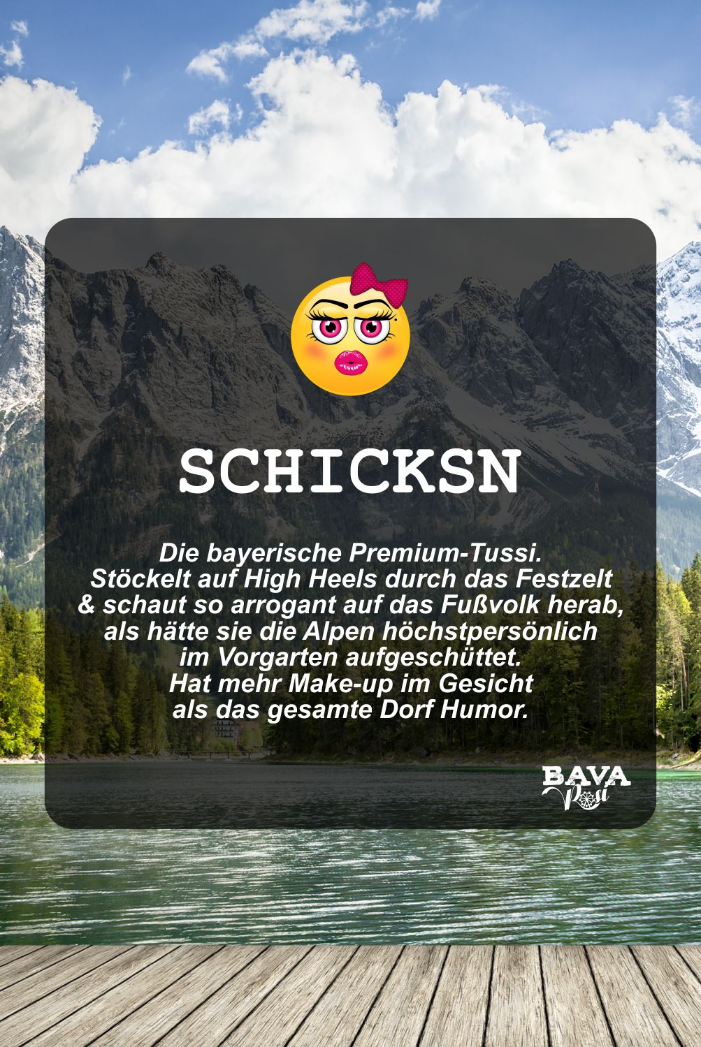 Schicksn Bayerische Flüche und bayerische Schimpfwörter und Beleidigungen BavaRosi Fashion