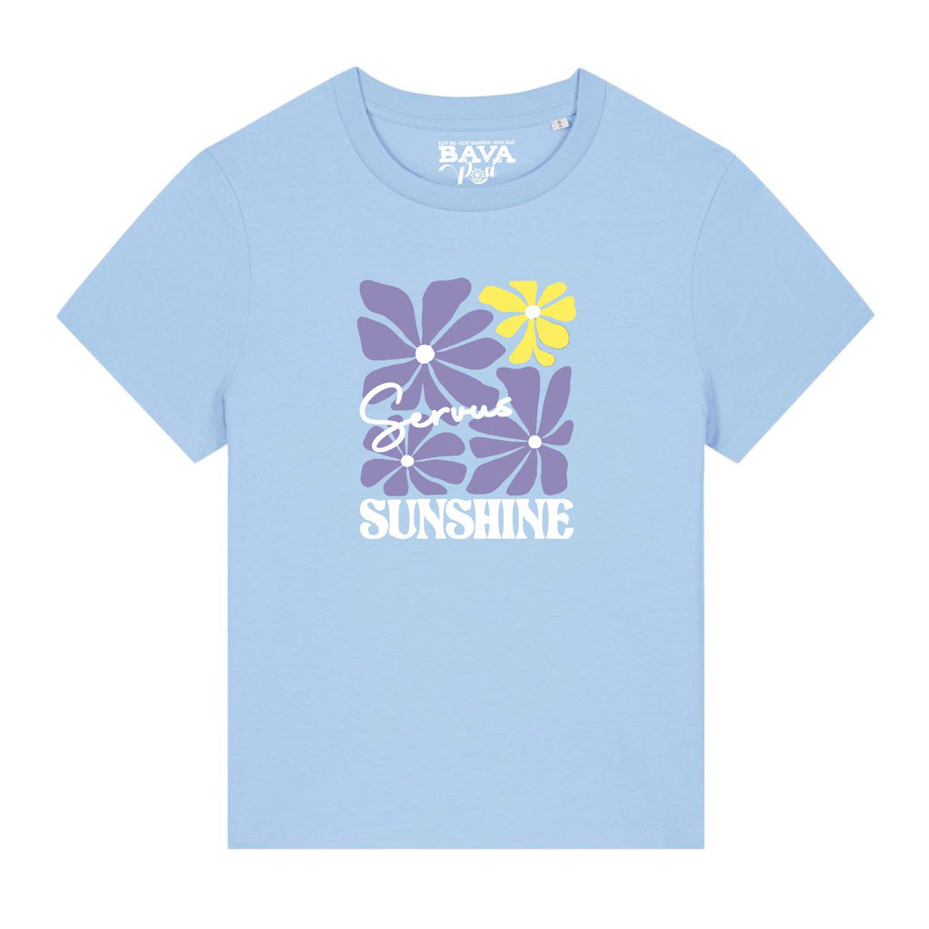 Servus Sunshine Damen Shirt BavaRosi Fashion Bayerische Damenshirts München Augsburg Ingolstadt Passau Garmisch Rosenheim Tegernsee Chiemsee Füssen Mode Shop