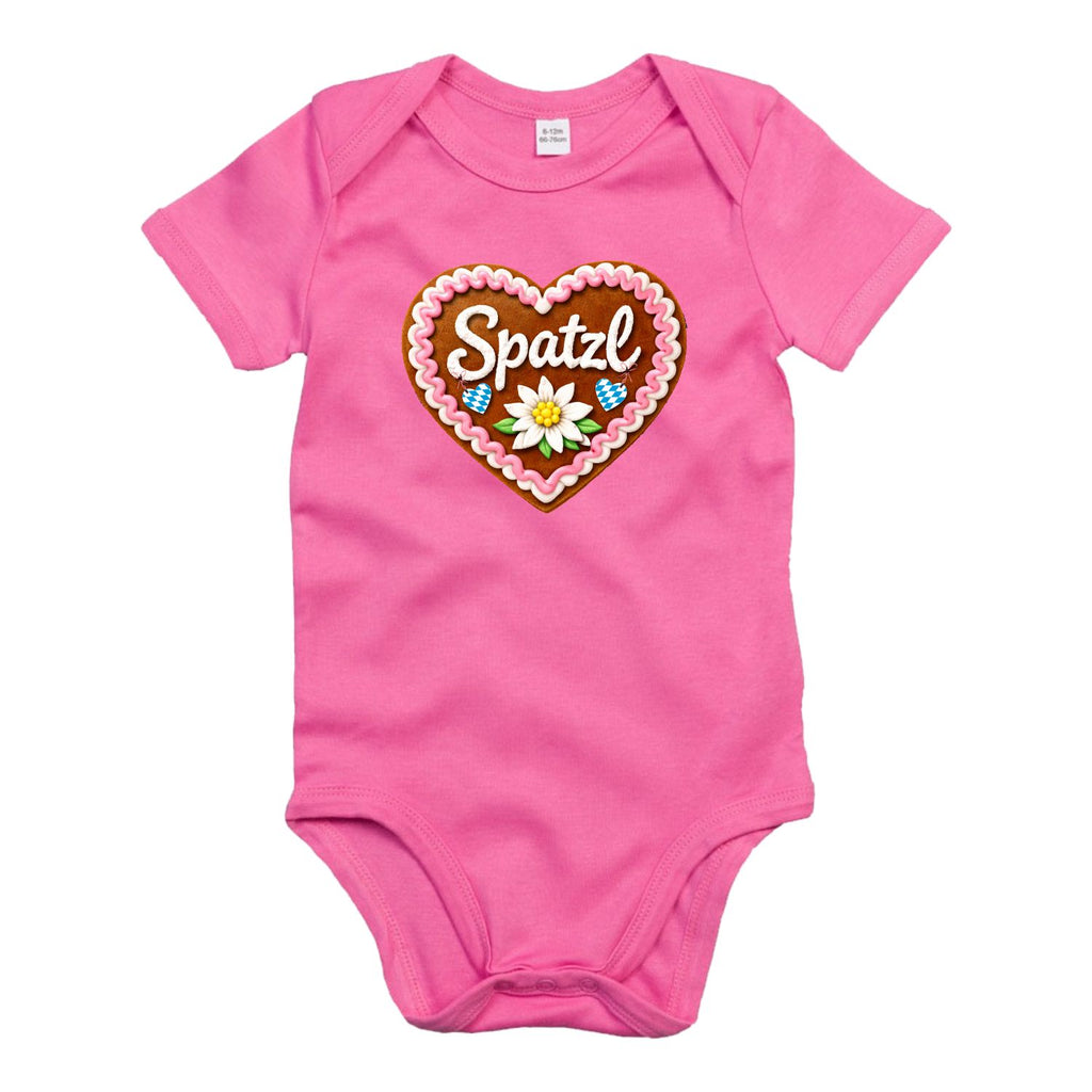 #SPATZL Herz Bayerischer Baby Body | Süße Babysachen für Mädchen als Geschenk zur Geburt