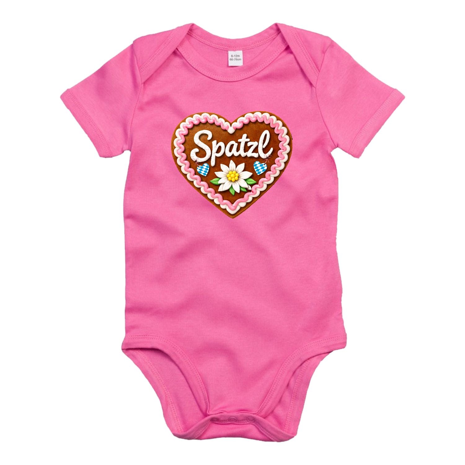 #SPATZL Herz Bayerischer Baby Body | Süße Babysachen für Mädchen als Geschenk zur Geburt