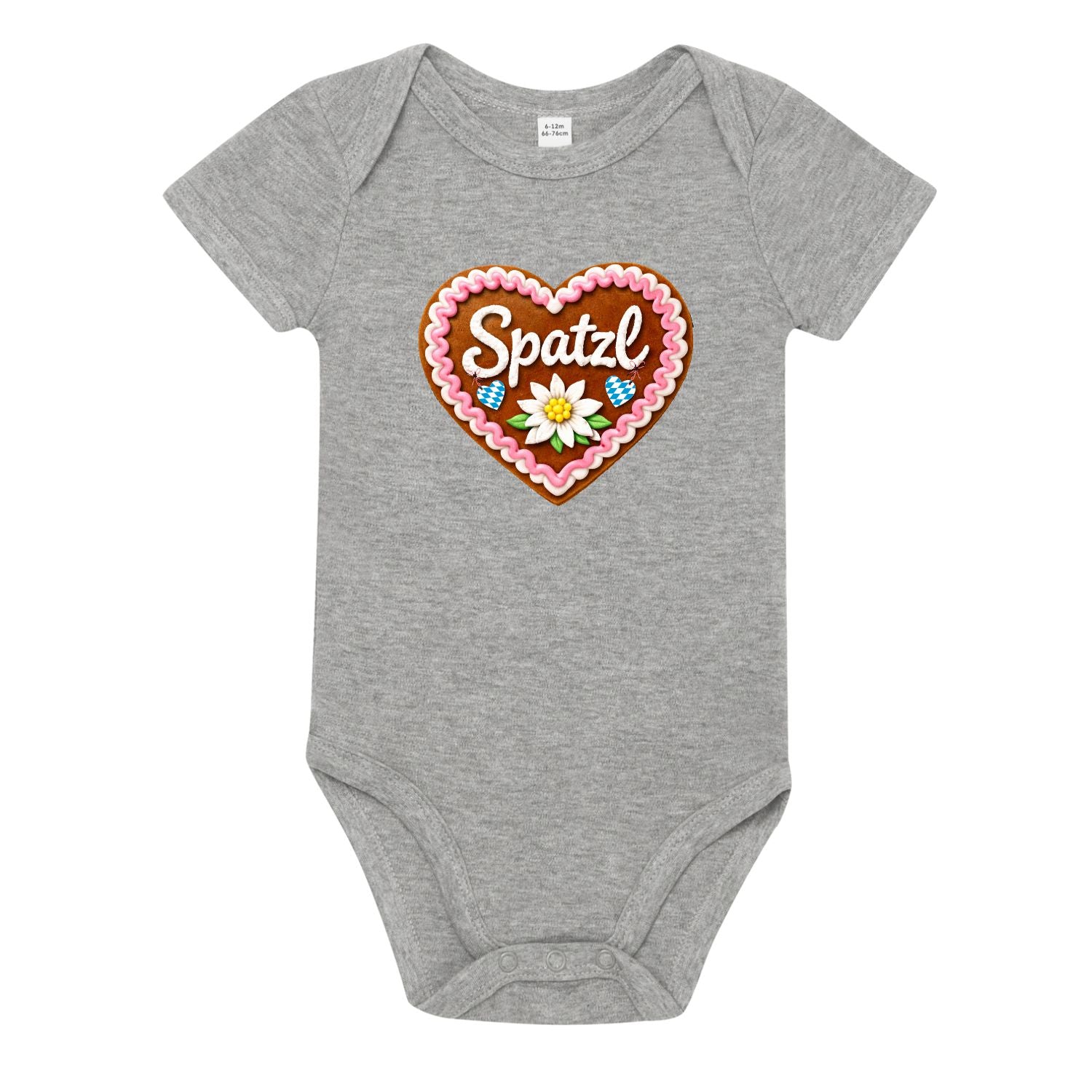 #SPATZL Herz Bayerischer Baby Body | Süße Babysachen für Mädchen als Geschenk zur Geburt