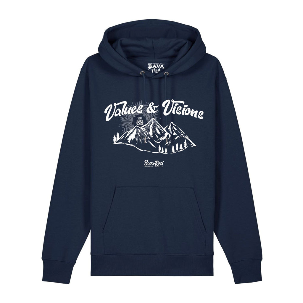 Values and Visions Hoodie BavaRosi Fashion Bayerische Hoodies Berge München Füssen Garmisch Mittenwald Landshut Rosenheim Tegernsee Mode Shop