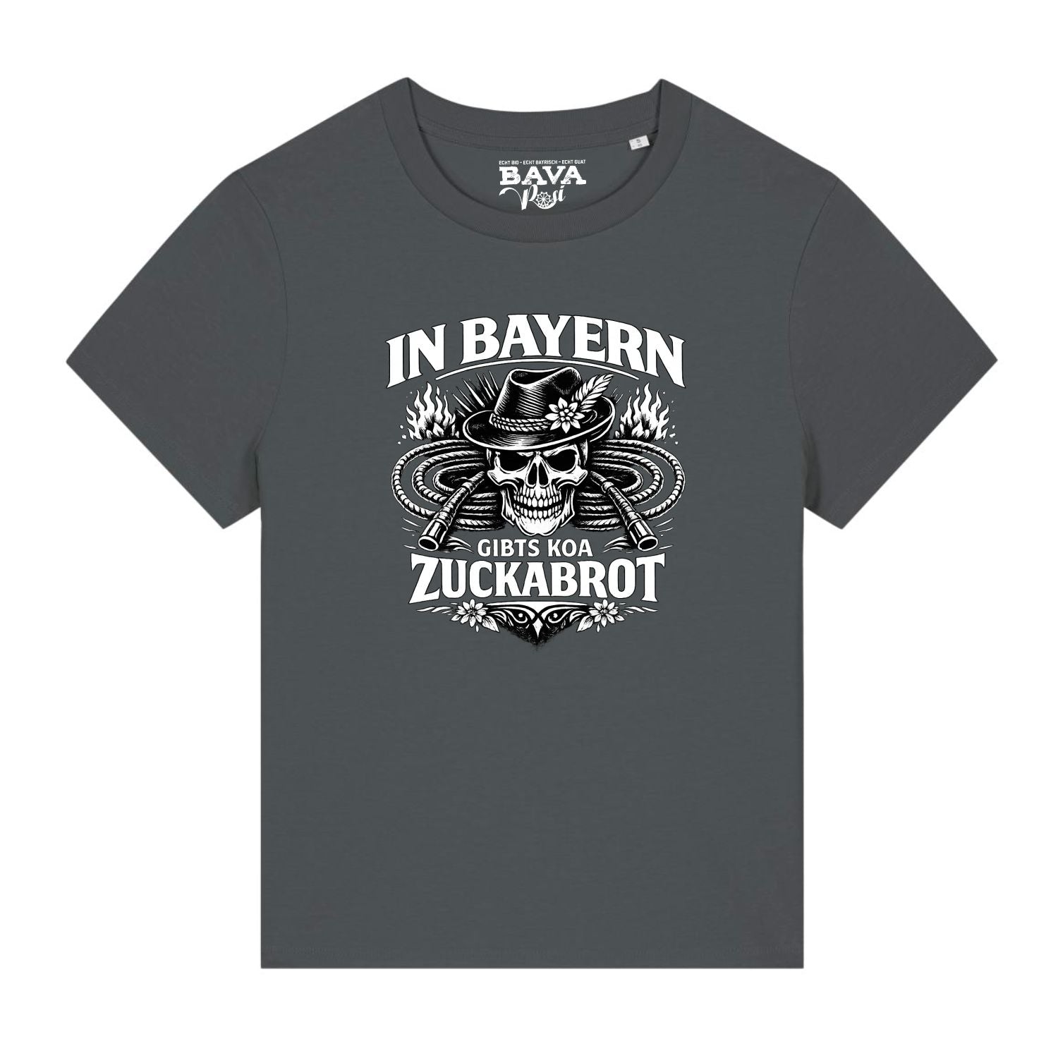 In Bayern gibts koa Zuckerbrot Peitsche Damen Shirt BavaRosi Fashion Bayerische Damenshirts Lustig Buadep Strawanza München Augsburg Pfaffenhofen Geisenfeld Schrobenhausen Regensburg Ingolstadt Garmisch Passau Damenmode Shirts Shop