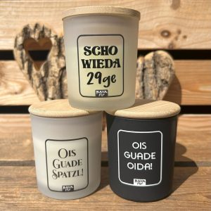 Bayerische Kerze Ois Guade Spatzl Geburtstagskerze mit bayerischen Sprüchen von BavaRosi Fashion Bayerische Kerzen Geisenfeld Pfaffenhofen Ingolstadt Schrobenhausen München Kehlheim Regensburg Shop