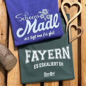 Fayern T-Shirt Bavarosi Fashion Bayerische T-Shirts München Augsburg Rosenheim Landshut Passau Garmisch Kempten Füssen Chiemsee Tegernsee Ammersee Mode Shop