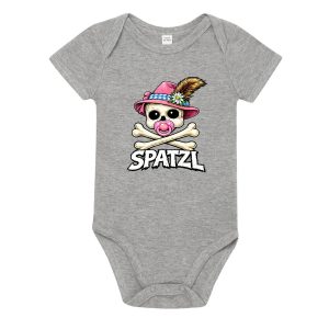 Spatzl Totenkopf Baby Body BavaRosi Fashion Bayerische Babymode Babykleidung Shop Bayerische Geschenke München Augsburg Regensburg Ingolstadt Geisenfeld Wolnzach Pfaffenhofen Tegernsee