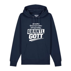 Bayerischer Grantlgott Hoodie für all Grantler von BavaRosi Fashion München Nürnberg Regensburg Ingolstadt Augsburg Passau Geisenfeld Pfaffenhofen Landshut Mode Shop