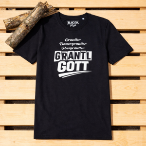 Bayerische T-Shirts Grantler Grantlgott von BavaRosi Fashion Bayerische Tragetaschen Bayerische Geschenke typisch München Geisenfeld Pfaffenhofen Ingolstadt Regensburg Strawanza Buadep Landshut Augsburg Tegernsee Passau Taschen Mode